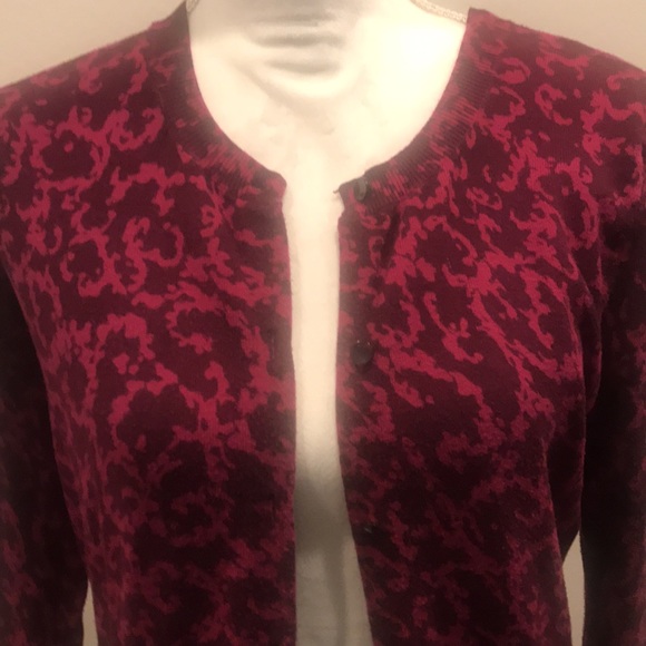 Long Sleeve Sweater Paisley Button Down Sz Med - Picture 2 of 4